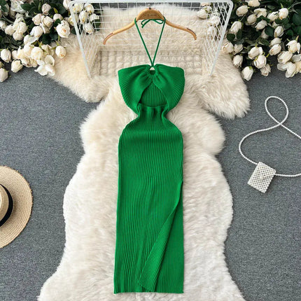 "An elegant bodycon silhouette with a refined, curve-enhancing fit."