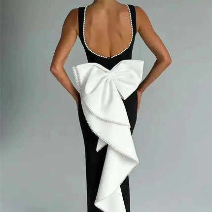 "Mozision  Backless Maxi Dress – Elegant A-Line Party & Evening Gown"