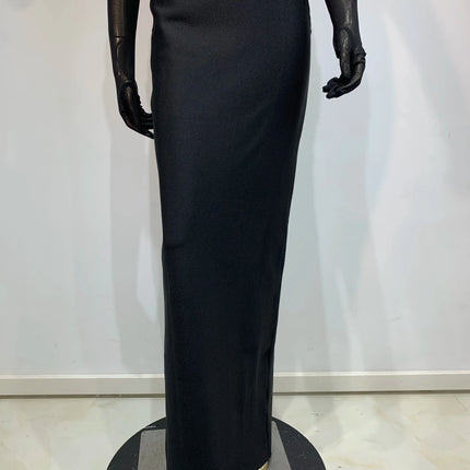 Summer Bandage Dress 2025 Women Celebrity Sexy Diamonds Crystal Black Maxi Long Bodycon Elegant Evening Club Party Dress