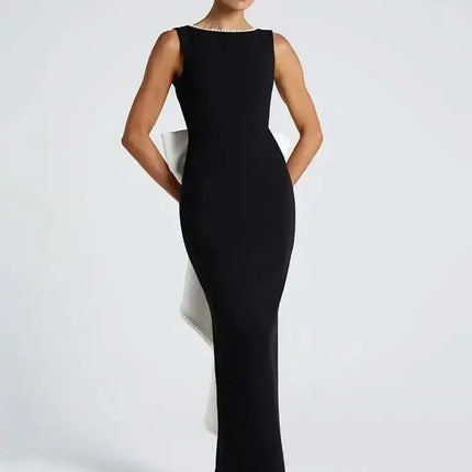 "Mozision  Backless Maxi Dress – Elegant A-Line Party & Evening Gown"