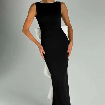 "Mozision  Backless Maxi Dress – Elegant A-Line Party & Evening Gown"
