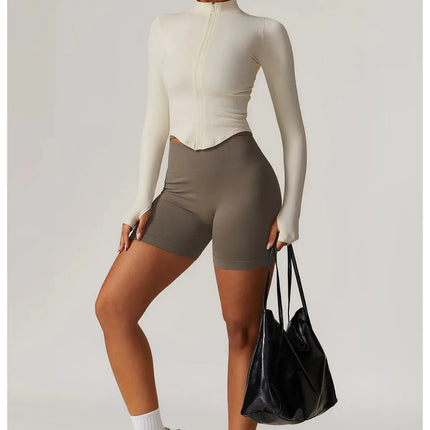 Long Sleeve Stand Collar Fitness & Running Top
