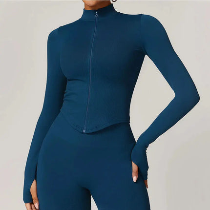 Long Sleeve Stand Collar Fitness & Running Top