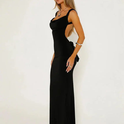 Backless Bodycon with Bow Lace-Up Detail, Sexy Mermaid