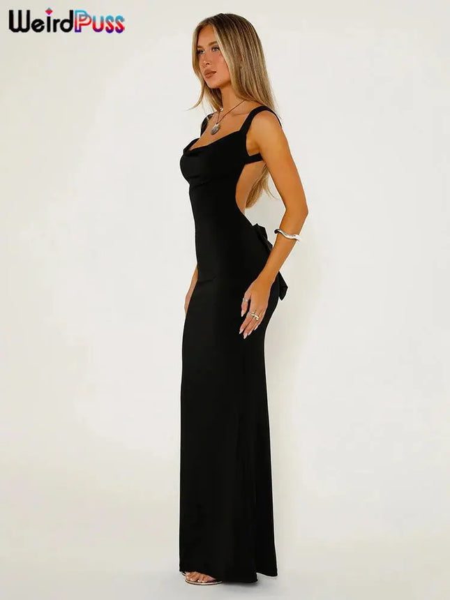 Backless Bodycon with Bow Lace-Up Detail, Sexy Mermaid