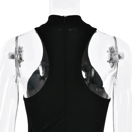 Elegant Satin Maxi Dress – Designed with alluring hollow-out details