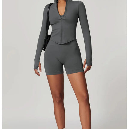 Long Sleeve Stand Collar Fitness & Running Top