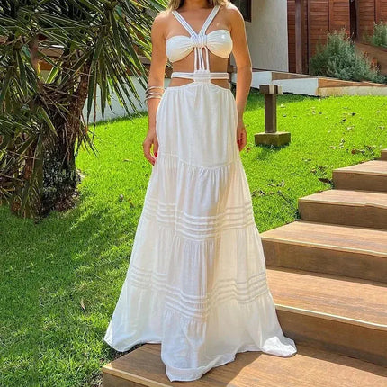 Women’s Sexy Summer Dress – Sleeveless, Backless & Pleated Beach Party Style