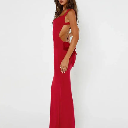 Backless Bodycon with Bow Lace-Up Detail, Sexy Mermaid
