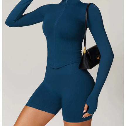 Long Sleeve Stand Collar Fitness & Running Top