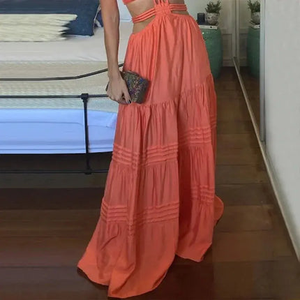 Women’s Sexy Summer Dress – Sleeveless, Backless & Pleated Beach Party Style
