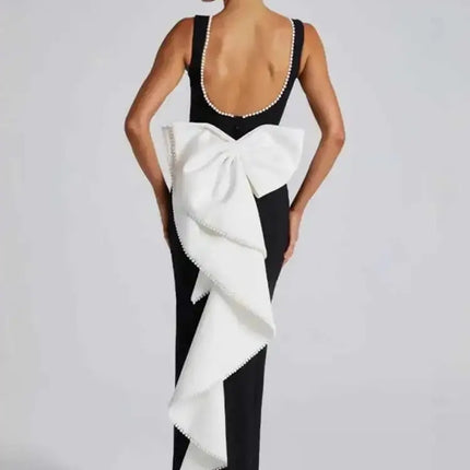 "Mozision  Backless Maxi Dress – Elegant A-Line Party & Evening Gown"