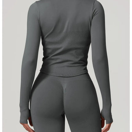 Long Sleeve Stand Collar Fitness & Running Top