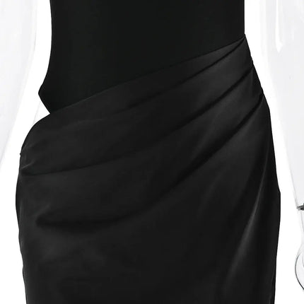 Elegant Satin Maxi Dress – Designed with alluring hollow-out details