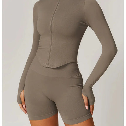 Long Sleeve Stand Collar Fitness & Running Top