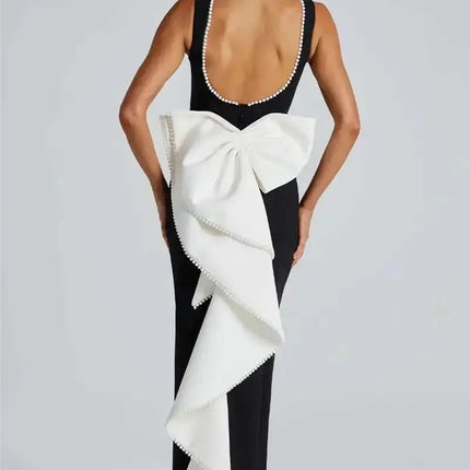 "Mozision  Backless Maxi Dress – Elegant A-Line Party & Evening Gown"