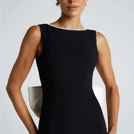 "Mozision  Backless Maxi Dress – Elegant A-Line Party & Evening Gown"