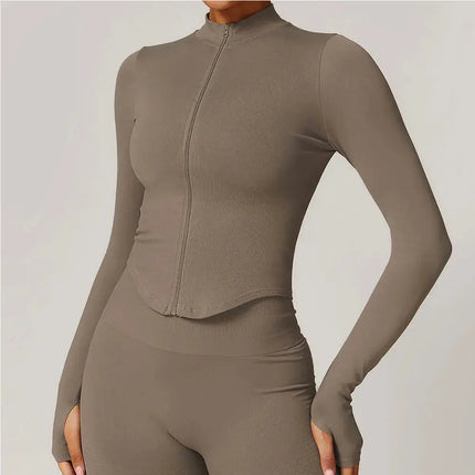 Long Sleeve Stand Collar Fitness & Running Top