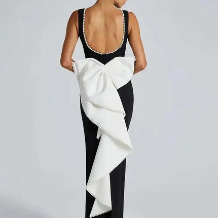 "Mozision  Backless Maxi Dress – Elegant A-Line Party & Evening Gown"