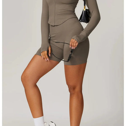 Long Sleeve Stand Collar Fitness & Running Top