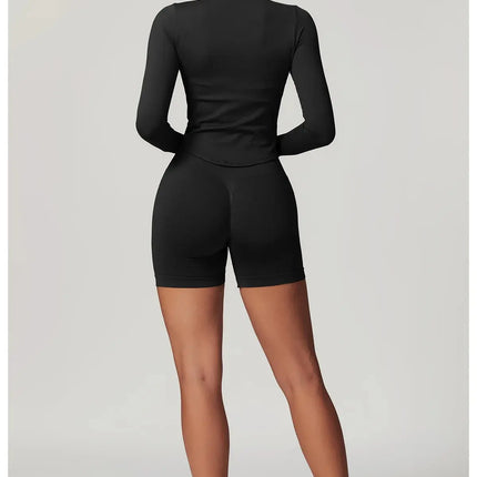 Long Sleeve Stand Collar Fitness & Running Top