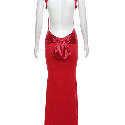 Backless Bodycon with Bow Lace-Up Detail, Sexy Mermaid