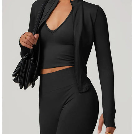 Long Sleeve Stand Collar Fitness & Running Top