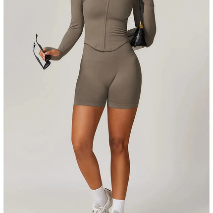Long Sleeve Stand Collar Fitness & Running Top