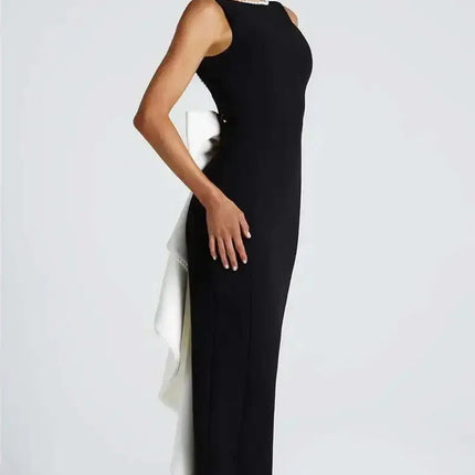 "Mozision  Backless Maxi Dress – Elegant A-Line Party & Evening Gown"