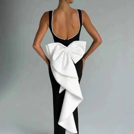 "Mozision  Backless Maxi Dress – Elegant A-Line Party & Evening Gown"