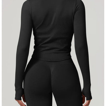 Long Sleeve Stand Collar Fitness & Running Top