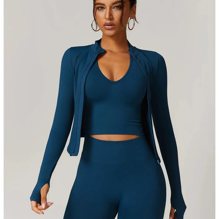 Long Sleeve Stand Collar Fitness & Running Top