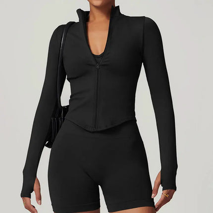 Long Sleeve Stand Collar Fitness & Running Top