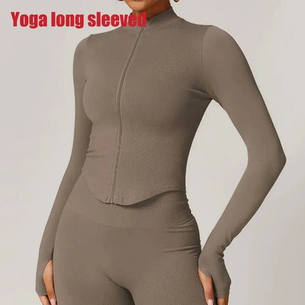 Long Sleeve Stand Collar Fitness & Running Top