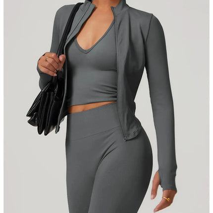 Long Sleeve Stand Collar Fitness & Running Top
