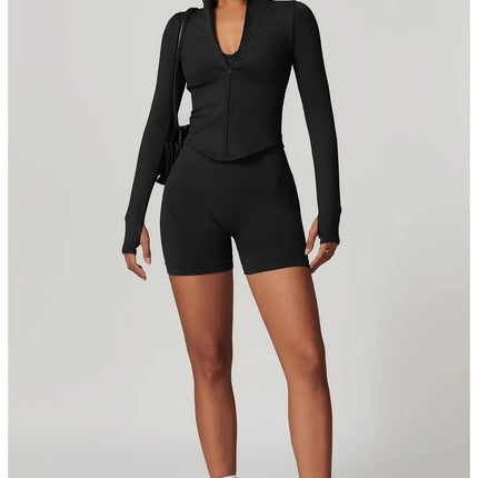 Long Sleeve Stand Collar Fitness & Running Top