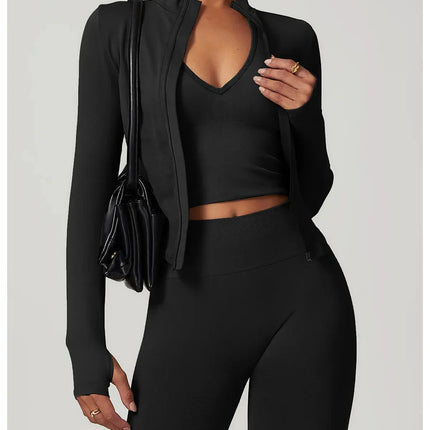 Long Sleeve Stand Collar Fitness & Running Top