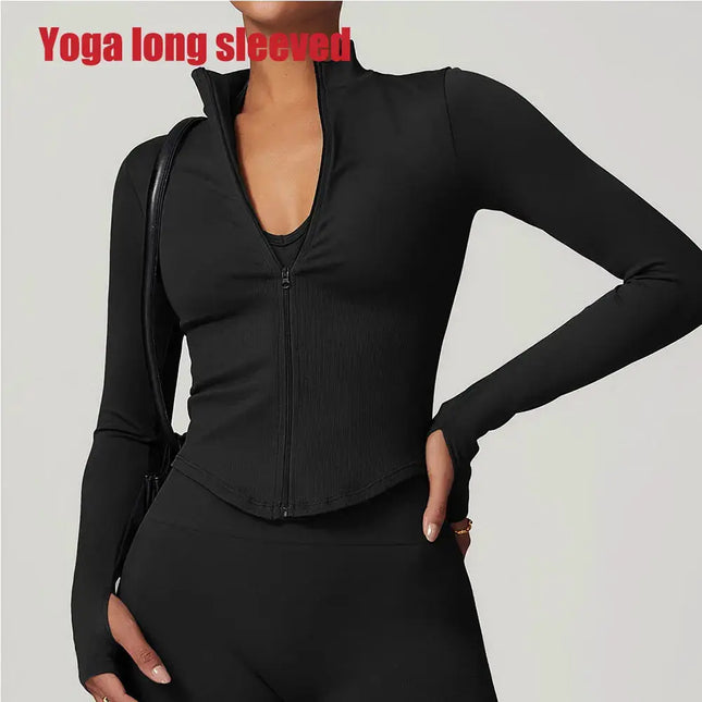 Long Sleeve Stand Collar Fitness & Running Top