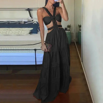 Women’s Sexy Summer Dress – Sleeveless, Backless & Pleated Beach Party Style