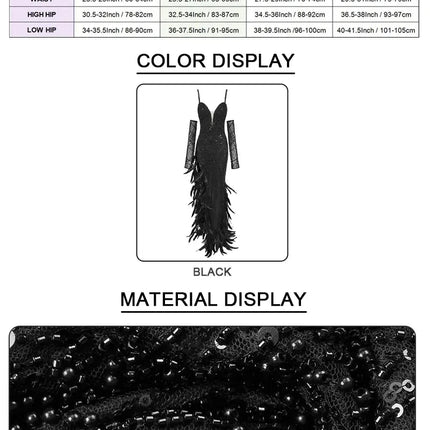 Long Dress Straps Sweetheart Neck Feathers Embellished Split Sequins Party Evening Gown With Gloves