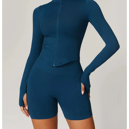 Long Sleeve Stand Collar Fitness & Running Top