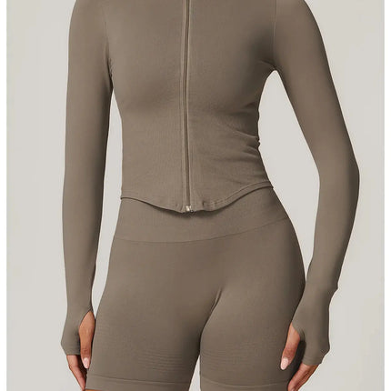 Long Sleeve Stand Collar Fitness & Running Top